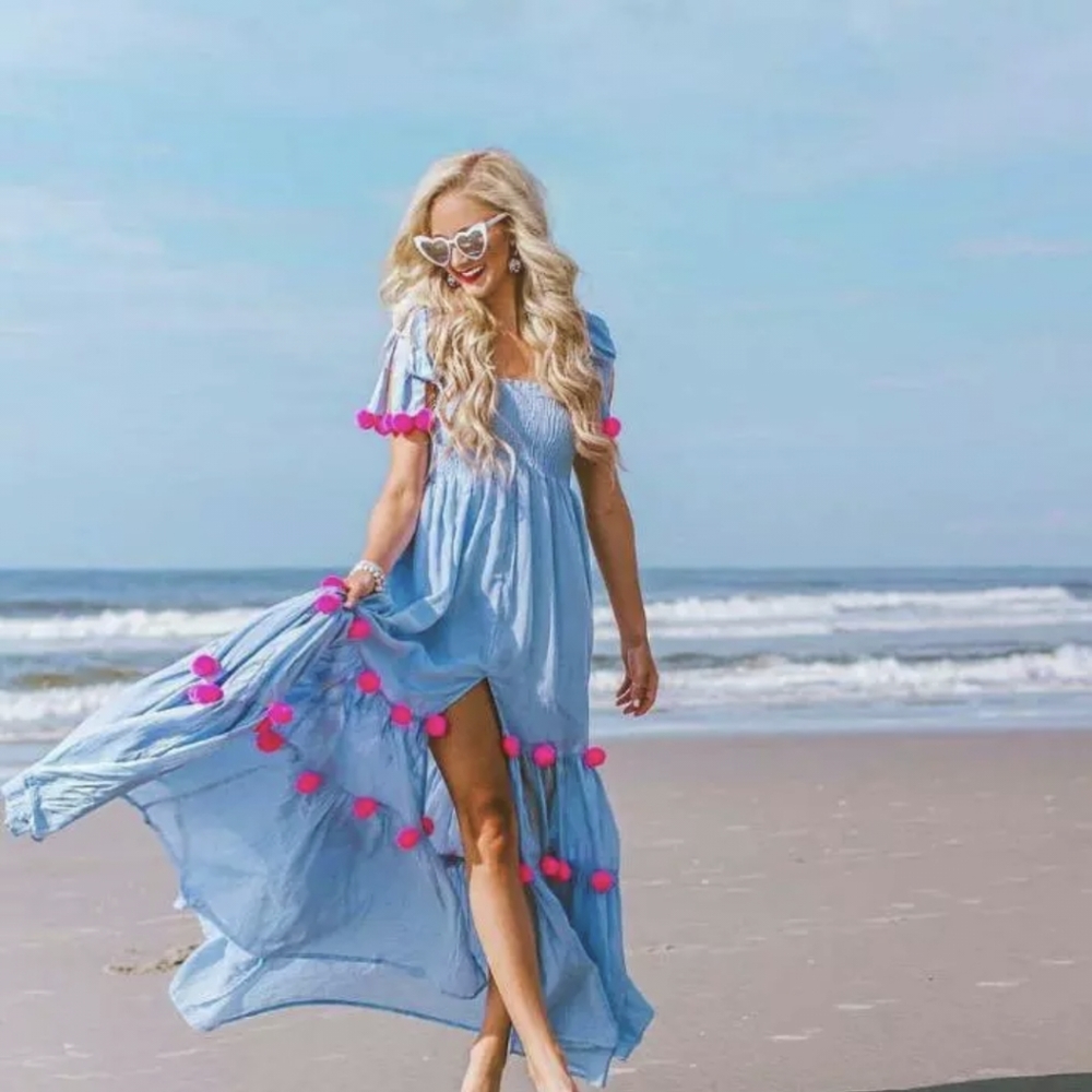 NWT Pom Pom Beach Maxi Summer Dress